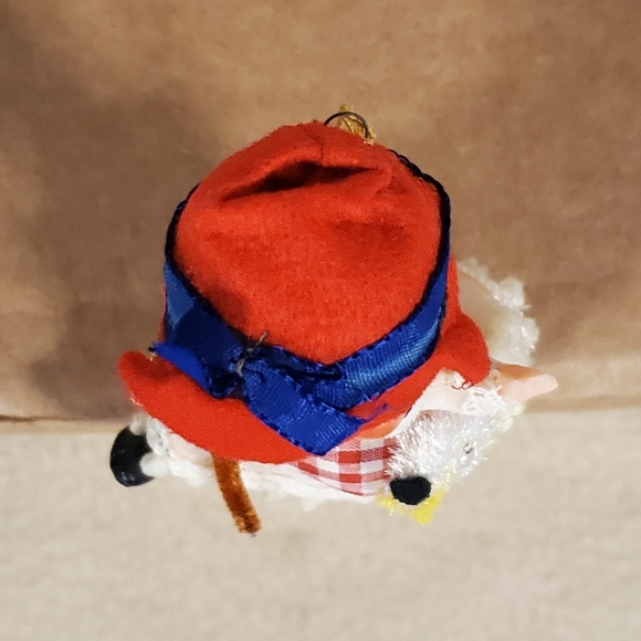 Vintage Flocked Plastic Face Little Bo Peep/Mary had a Little Lamb Ornament - Picture 6 of 12